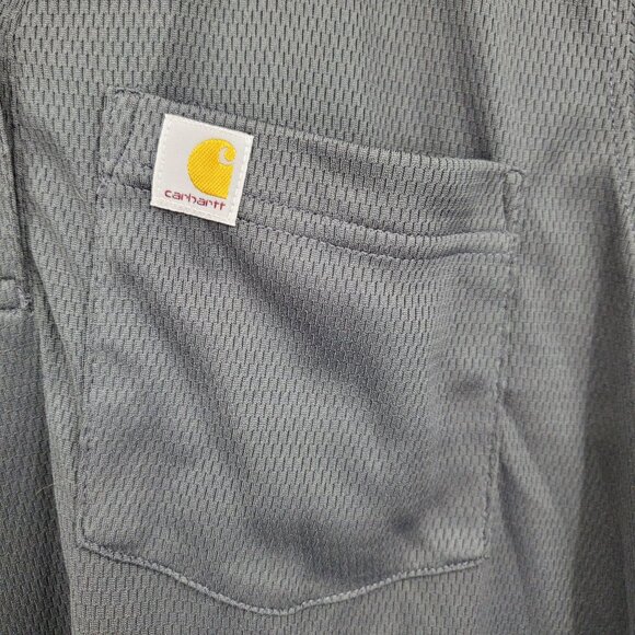 Carhartt Force Relaxed Fit Moisture Wicking Women's Grey Pocket Polo Shirt Mediu - Picture 6 of 8